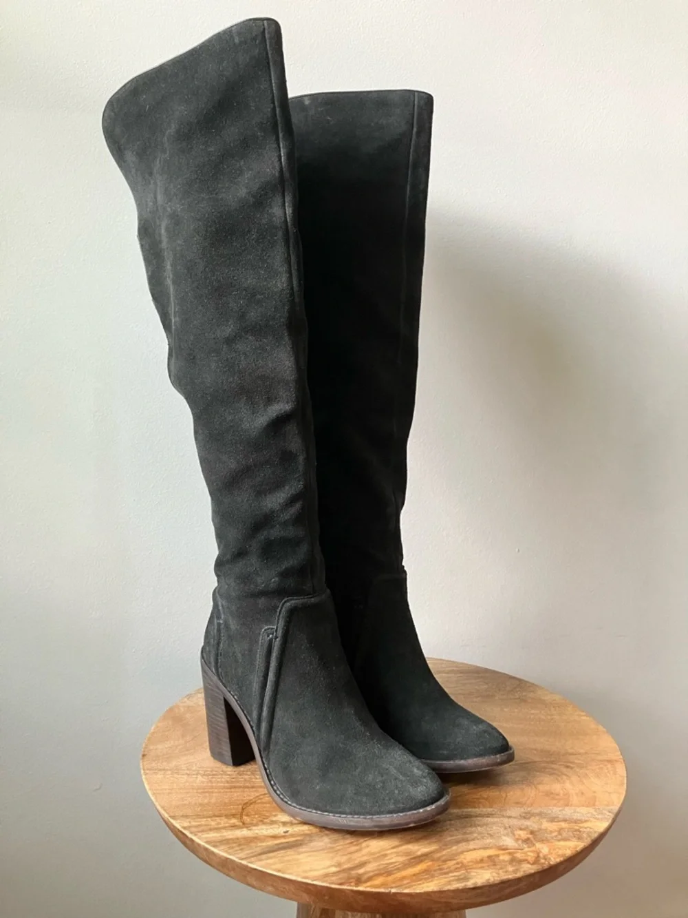 Vince Camuto | Melaya Suede Tall Over the Knee Leather Heeled Boots